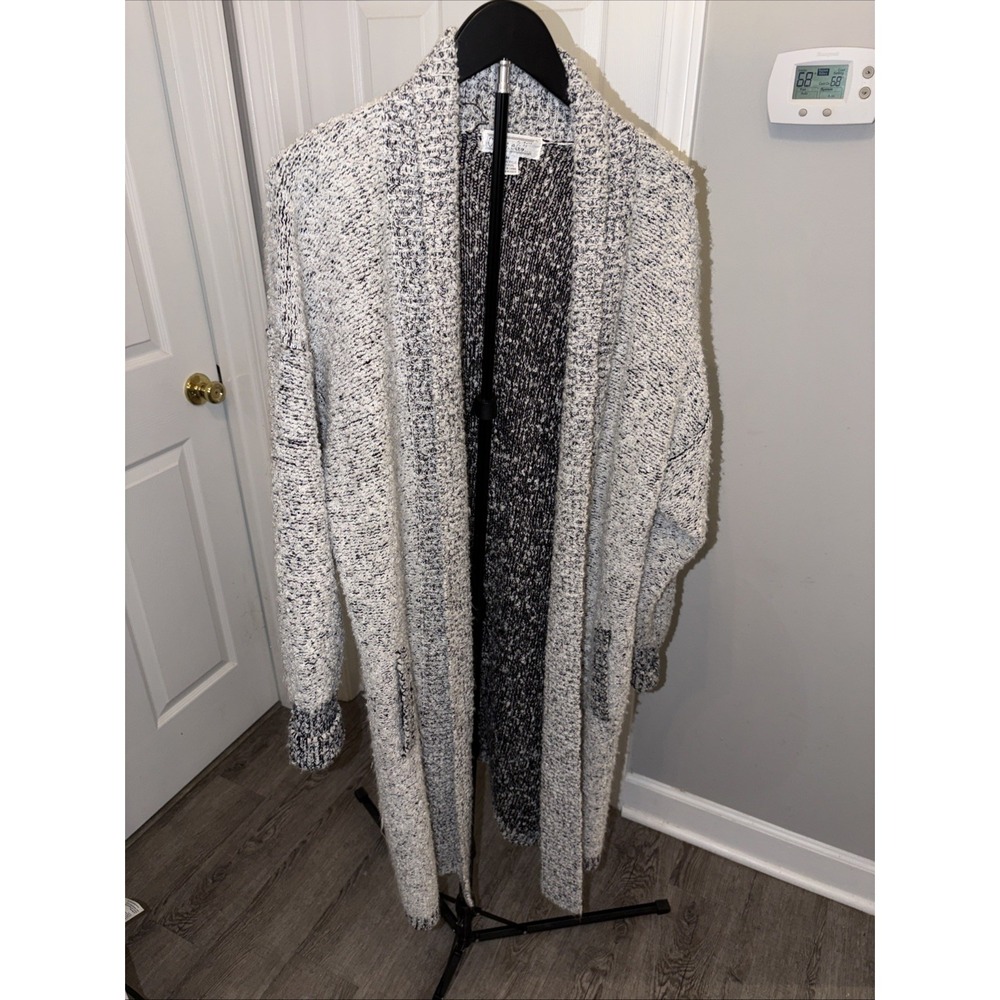 Vintage Christie & Jill Marled Chunky‎ Knit Long Open Front Duster Cardigan Med